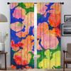 Абстрактные Цветочные Шторы для Домашнего Интерьера, 2 Части Тюль для Окна Спальни, Шторы Для Украшения Хэллоуина, Шторы Для Гостиной, Оттенки
