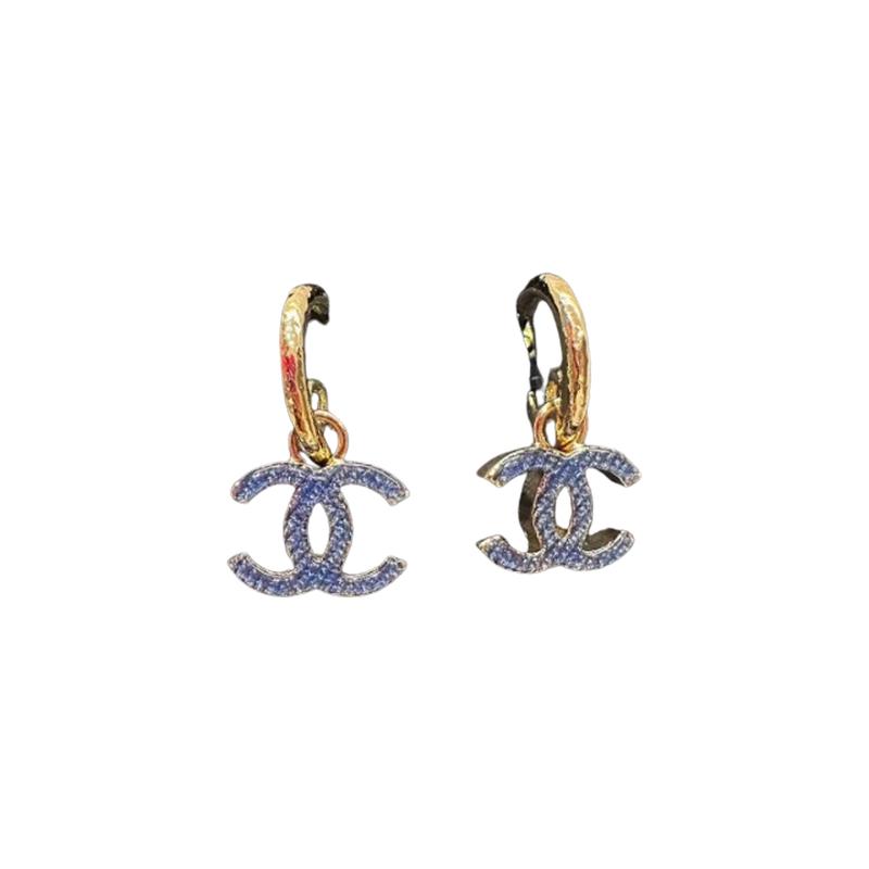 Chanel 24P новые толстые золотые кольца джинсовые двойные C - серьги для женщин