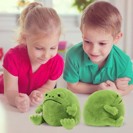 Green Frog Doll Toy Stuffed Animal Plush Frog Figure Hugging Pillow Cushion Home Decoration for Kids Adults Girls Boys