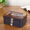 Удобная коробка для оловянного ключа с замком, 1 комплект настольной коробки для хранения ювелирных изделий в винтажном стиле