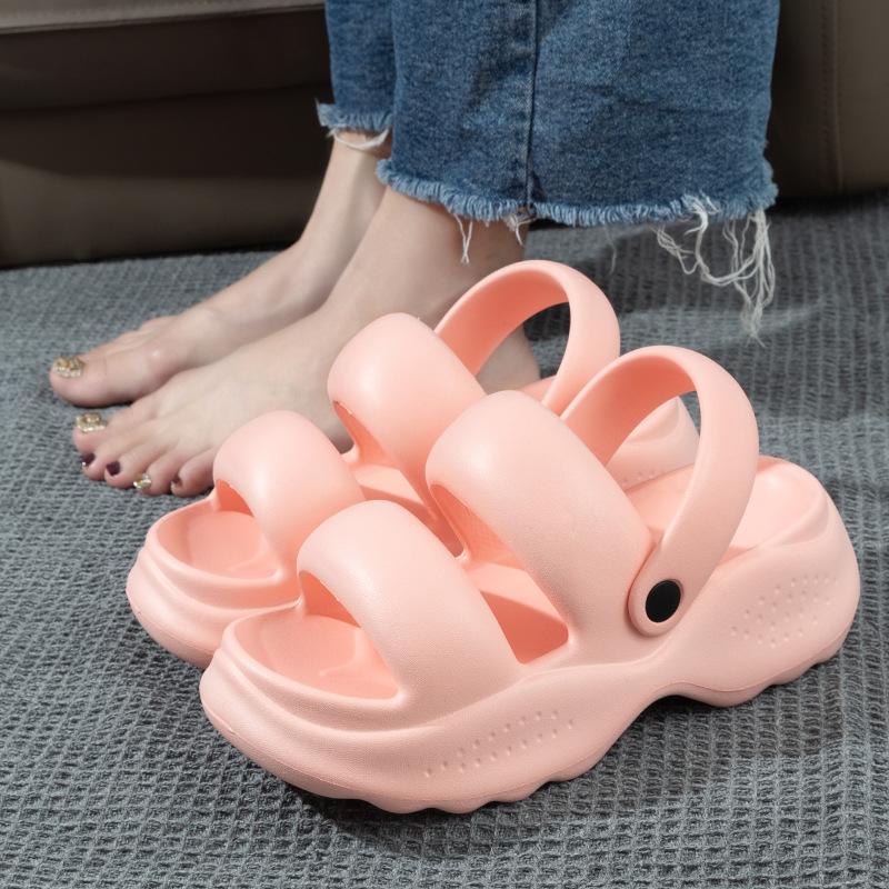 Женские белые сандалии на толстой платформе, женские летние мягкие нескользящие пляжные туфли, женская мода, толстая подошва, сандалии Eva Mujer