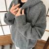 Женский свитшот Хлопковый Оверсайз С капюшоном Утепленный Свободный Круглый вырез Повседневный Пуловер С длинным рукавом Топ Вязаный свитшот