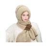 Winter Knit Hat Scarf Set Large Head Circumference Elastic Warm Riding Hat Outdoor Activities Travel Cycling Headwear
