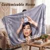 Custom Name Flannel Blanket,Ariana Grande Lightweight Warm Bed Blanket For Couch & Holiday Gift