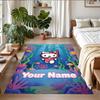 Crystal Velvet Rug Custom Name Text, Soft Non Slip Floor Mat Home DecorHello Kitty