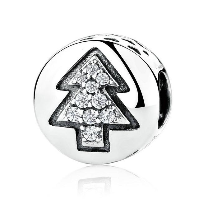 Новые рождественские бусы в виде колокольчиков Санта-Клауса с оленями, подходят оригинальные подвески, серебряный браслет 925 пробы, сделай сам, женские ювелирные изделия, подарок