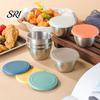 Travel Condiment Container Salad Dressing 1.6oz Leakproof Airtight Dip with Lids Reusable Lunch Box Sauce Holder Stainless Steel Cups for Boxes