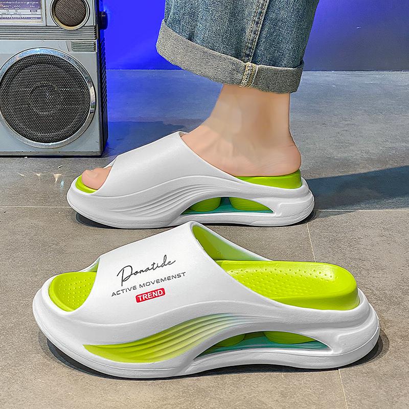 Летние мужские тапочки Нескользящие мужские сандалии Толстая мягкая платформа Домашняя обувь для помещений Душевые тапочки для ванной комнаты Уличная повседневная обувь