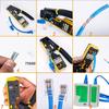 Ratcheting Modular Data Cable Crimper / Wire Stripper / Wire Cutter for RJ11/RJ12 Standard, RJ45 Pass-Thru Connectors