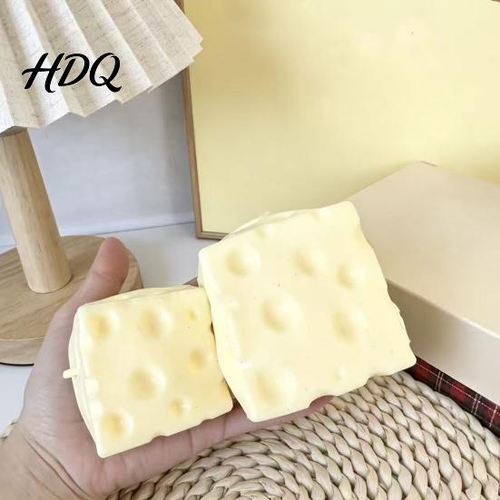 Cheese Cube Pinch Toy Shapeable Squeeze Toy Block Sensory for Stress Relief Moldable Home Office Classroom Decorative Relief
