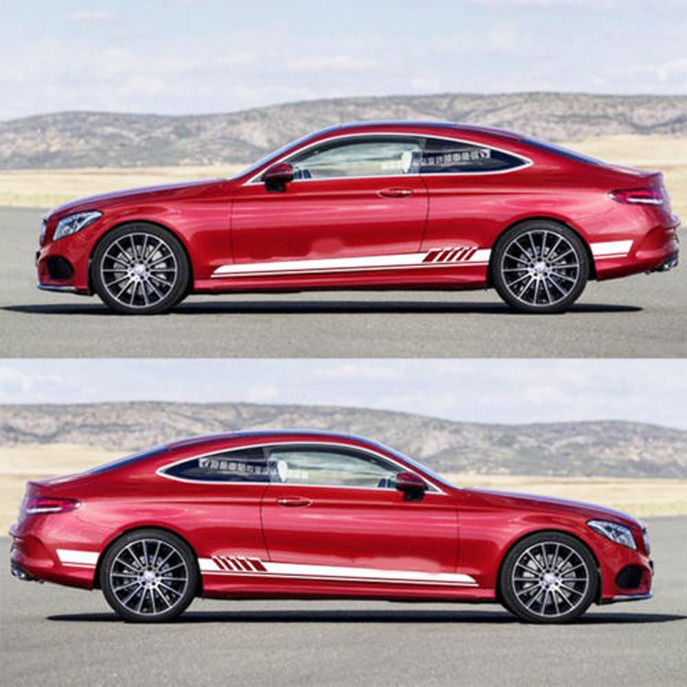 Графическая наклейка на кузов автомобиля, полоса, узор, наклейки на боковые части автомобиля, водонепроницаемая наклейка на автомобиль, декор для автомобиля, 1 пара, устойчивая к царапинам, самоклеящаяся наклейка для автомобиля