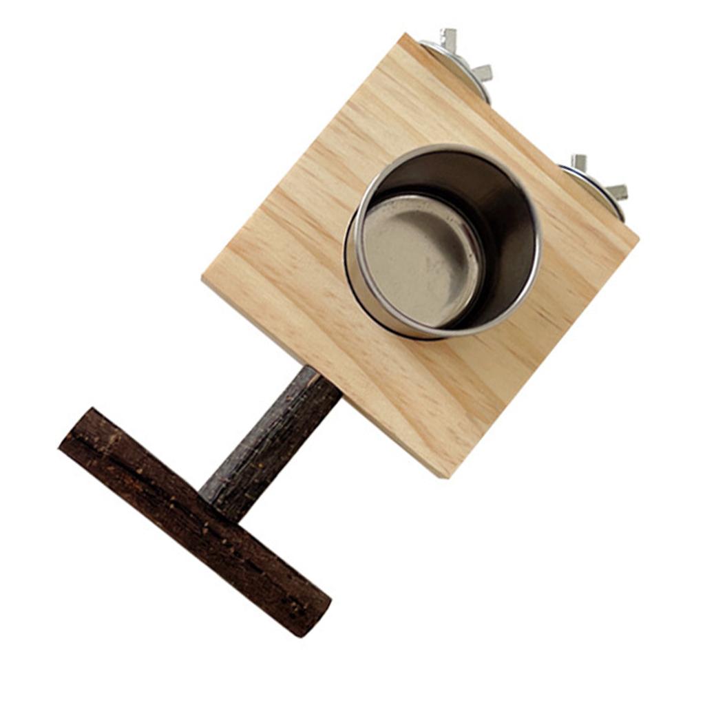 Деревянная жердочка для птиц, стоячая, кормушка для клетки, миска, клетка для попугаев, развлечение, подставка-жердочка для попугаев, миска для еды и воды