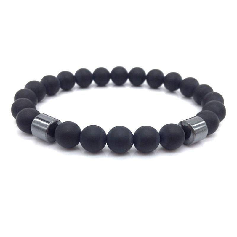 Модные браслеты из натурального камня для мужчин, энергетический цилиндр, гематит, лечебные браслеты для женщин, молитва, рейки, талисман, ювелирные изделия, подарок