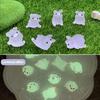 12Pcs Colorful Luminous Pig Figurines Miniature Cartoon Pig Resin Ornaments Glowing In The Dark Cute Resin Craft Animal Statue DIY Micro Landscape
