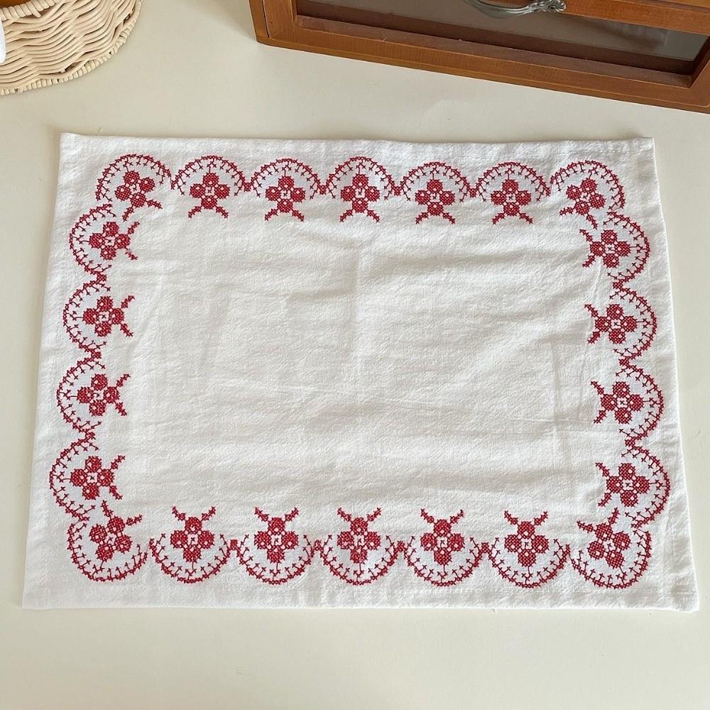 Square Cup Mat Cotton photo background cloth New Western Food Mats  Table Decor