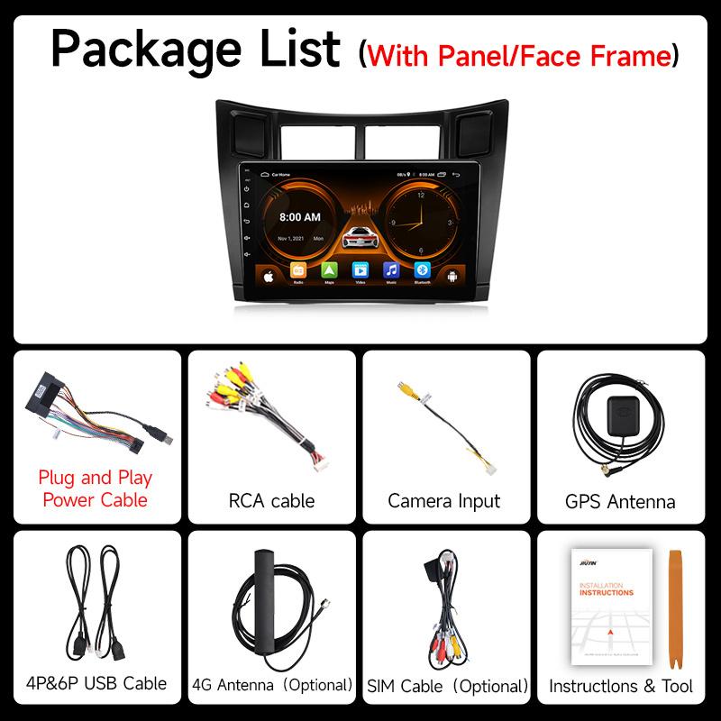 2 Din Автомагнитола Мультимедийный плеер Для Toyota Yaris 2005-2012 Android 12 4G GPS WIFI Навигация Стерео Головное устройство Carplay 4