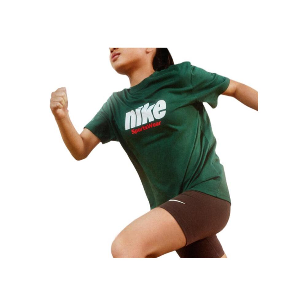 Nike Спортивная футболка в студенческом стиле, американский винтаж, свободная, с коротким рукавом, детские топы, цвет Canyon-Green HQ1565341