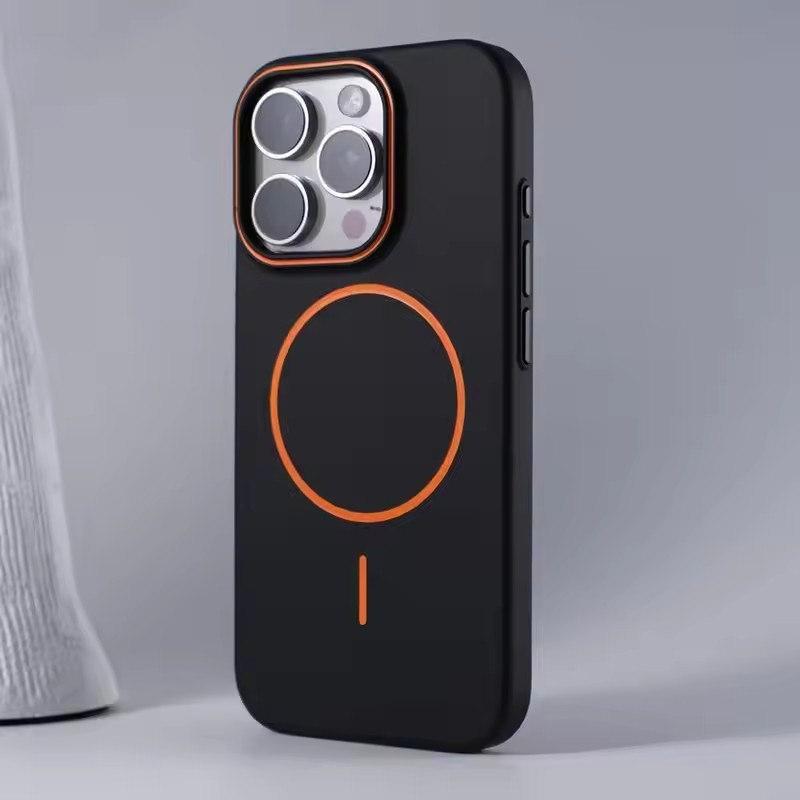 Ультратонкий простой чехол Magsafe для iPhone 16 Pro Max 15 Pro 14 13 12 матовый Hit цветной объектив беспроводная зарядка жесткий чехол для ПК