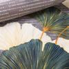 Bedding set 180x200 COTTON FLANNEL WITH FLUSH, dark gray with leaves