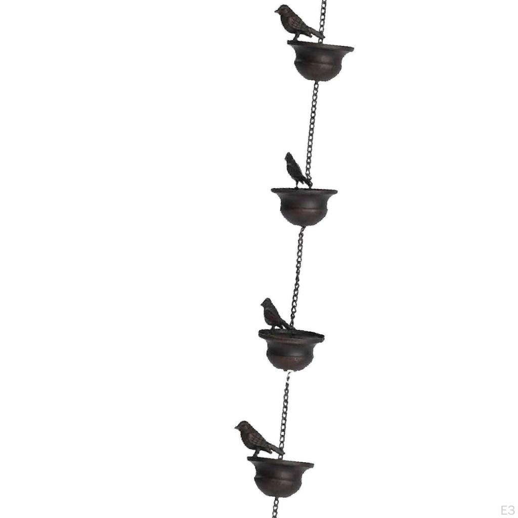 Bird Rain Chains for Gutters Pouring Cups Display Bath Rainwater Catcher Chain Replacement