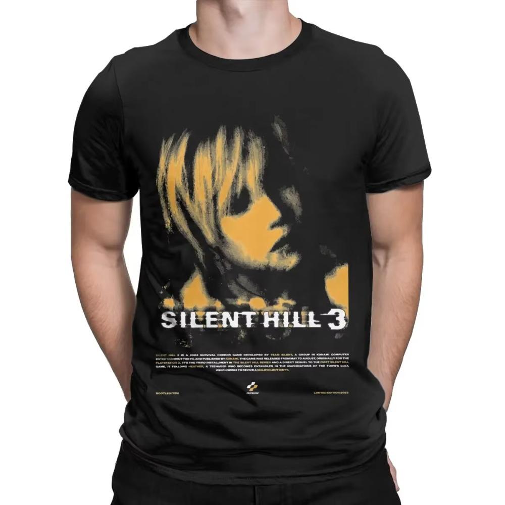 Футболки Silent Hill 3, мужские, из чистого хлопка, винтажная футболка, круглый воротник, футболка с коротким рукавом, одежда, подарок на день рождения