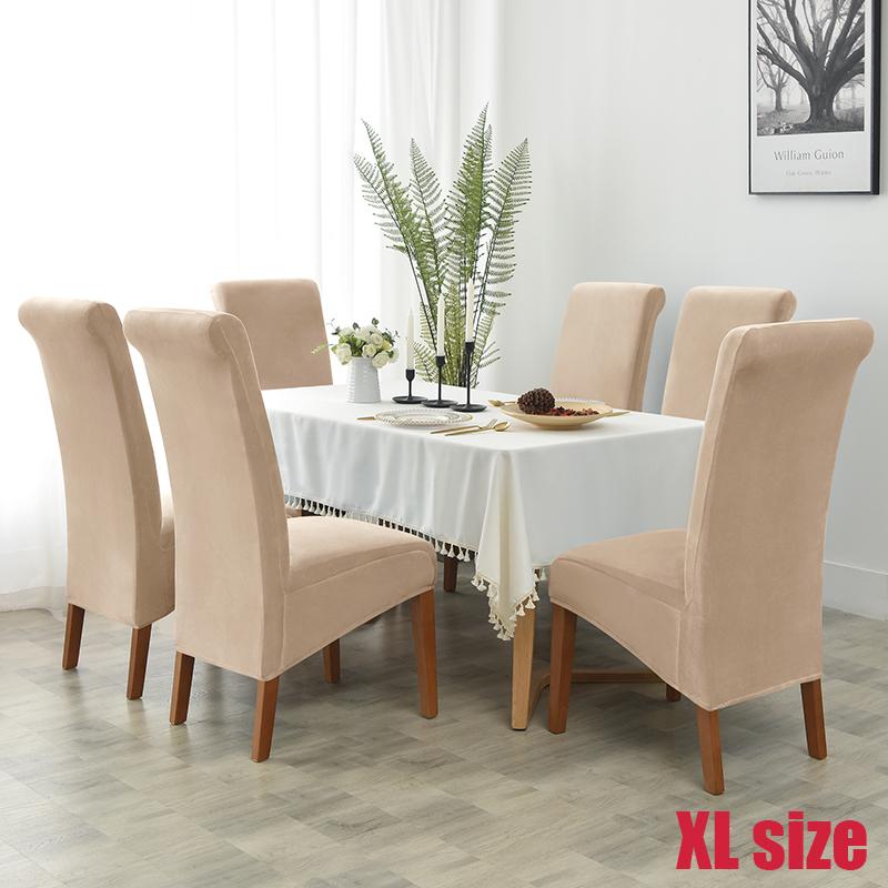 High Back Universal Velvet Chair Cover Stretch Soft Chair Covers For Dining Room Wedding Hotel Home Decor Seat CaseSize