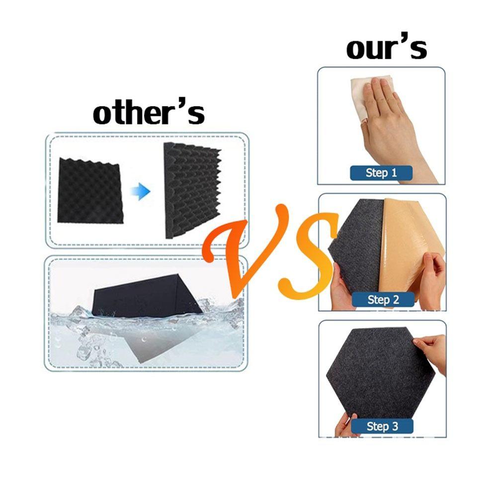 6 pieces/pack Self-Adhesive Sound-absorbing Foam DIY 3D Wall Decoration Board