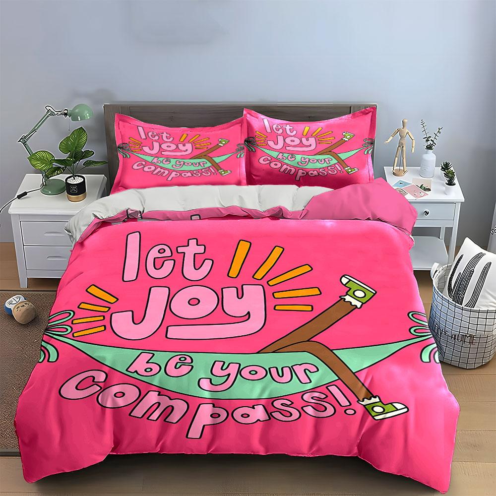 Let Joy Be Your Compass Design Bedding Duvet Cover Set Duvet Cover Pillowcases (1*Duvet Cover 2*Pillowcases, without duvet insert)