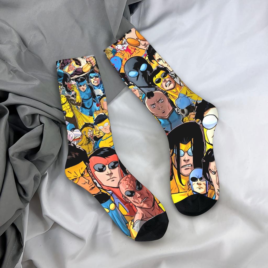 Взрослые Мужские Носки Аллен Инопланетянин Непобедимый Аниме Чулки Осень Смешные Теплые Мягкие Носки с Принтом Альпинистские Нескользящие Носки