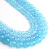 6/8/10/12 мм натуральный синий халцедоновый нефрит, круглые гладкие бусины, свободные бусины размера для самостоятельного изготовления, 15 дюймов