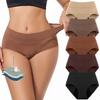 Women Panties Solid Color Three-layer Soft Butt-lifted High Waist Seamless Elastic Period Prevent Leakage Briefs Menstrual