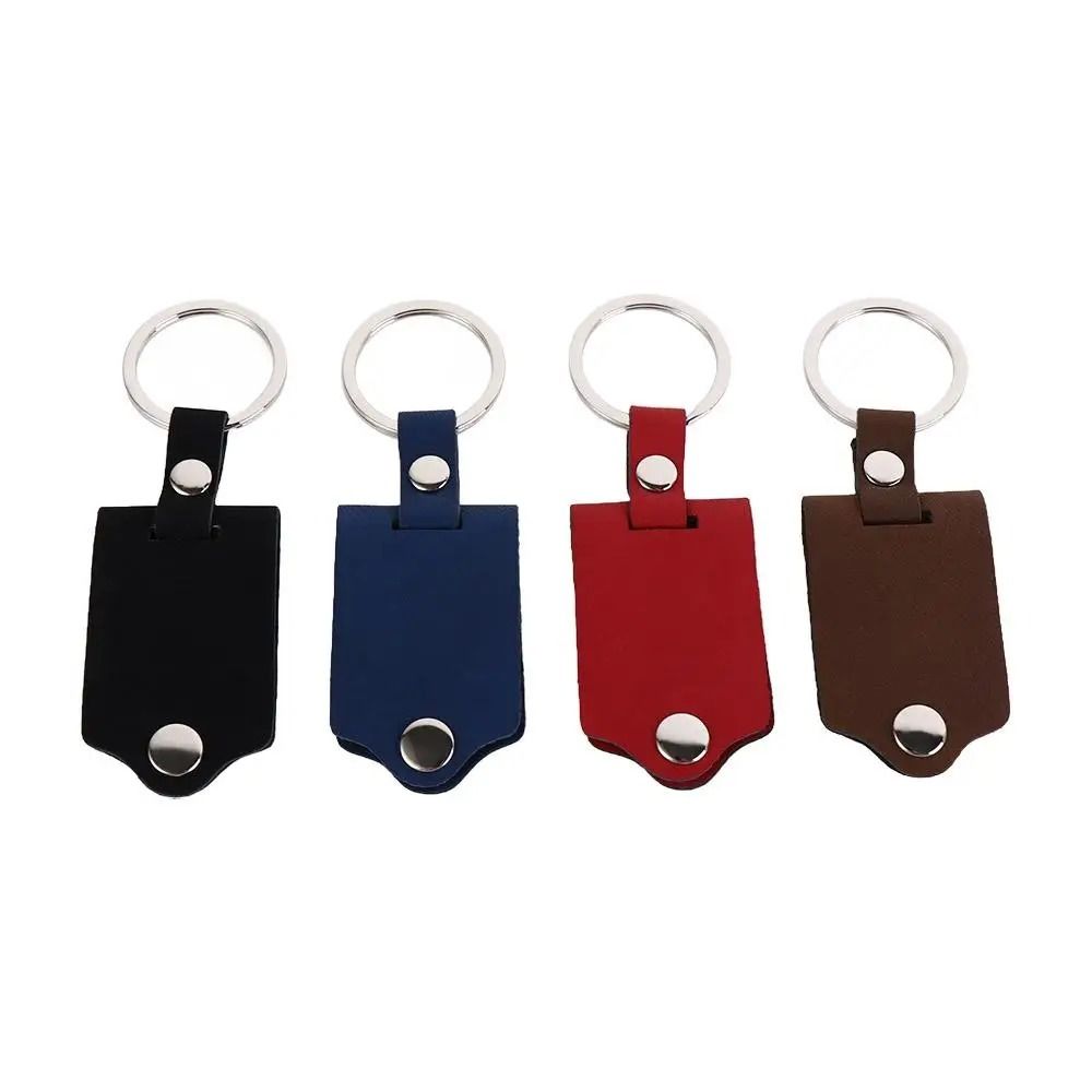 PU Leather Photo Frame Metal Metal Key Chains Fashion Photo Keyring Gift