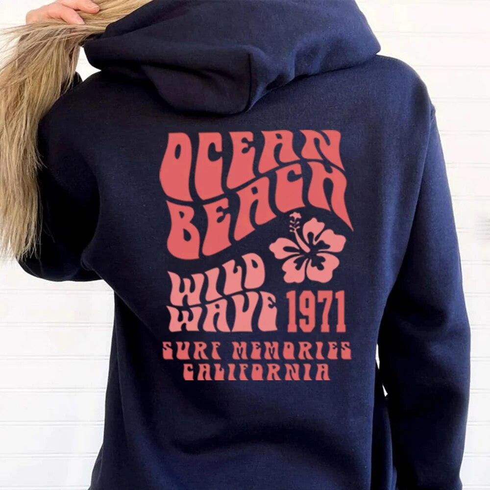 Ocean Beach Hoodie Aesthetic Hoodie Tumblr Sweatshirt CA Surf Tee Trendy Oversized Hoodie Coconut Hoodie Unisex Aesthetic Tops Unisex