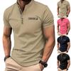 Summer New Men's Casual Stand Collar Short Sleeve Shirt Collar