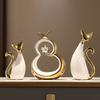 Современные Роскошные Керамические Фигурки Кошек Офис Магазин Кафе Настольная Скульптура Поделки Дом Гостиная Прихожая Настольные Фигурки Украшение