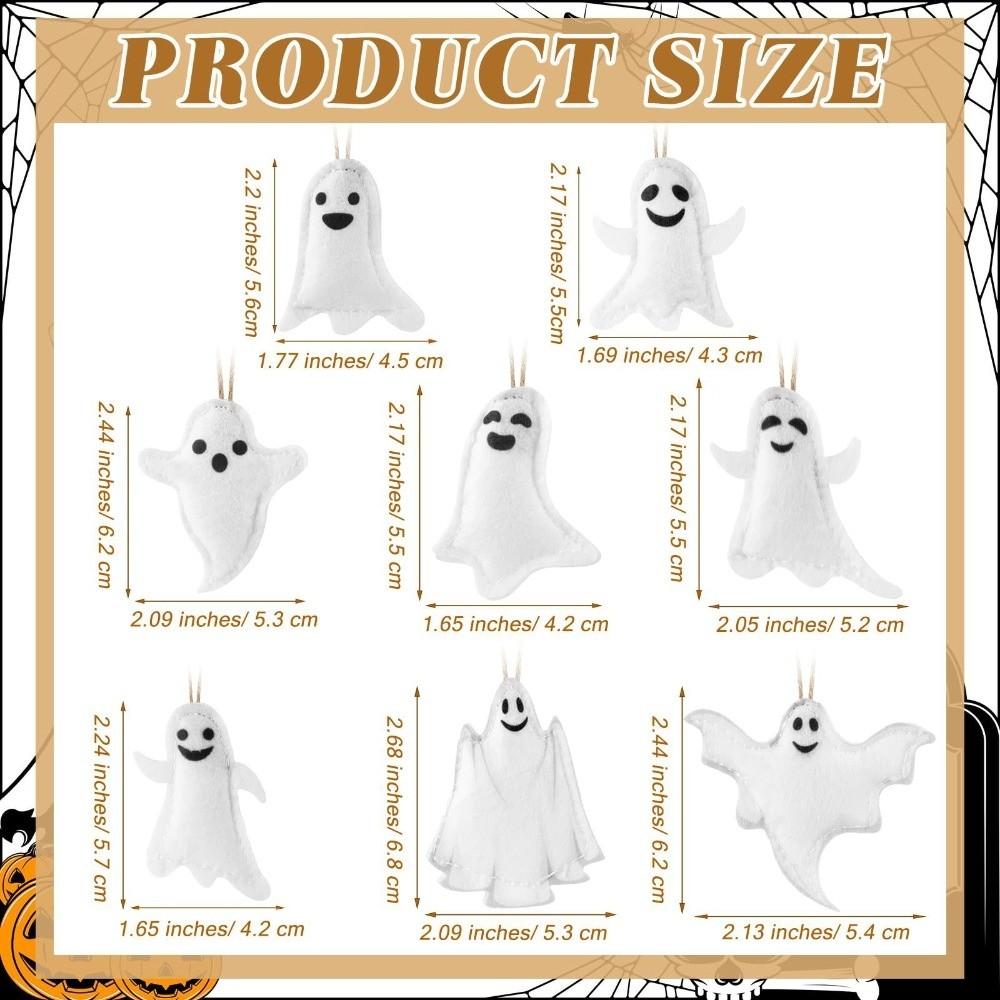 24PCS Hangable Halloween Ghost Hanging Decoration Ghost Felt Pendant Halloween Home Festival Decor