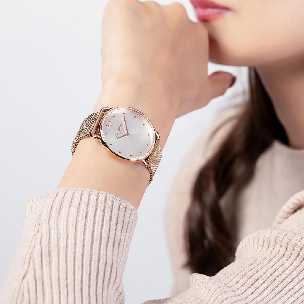 Watch ELLIOT Stainless Steel Mineral Glass Quartz Daily Waterproof 14504209 Pink Gold [Coach] Women's [Item]