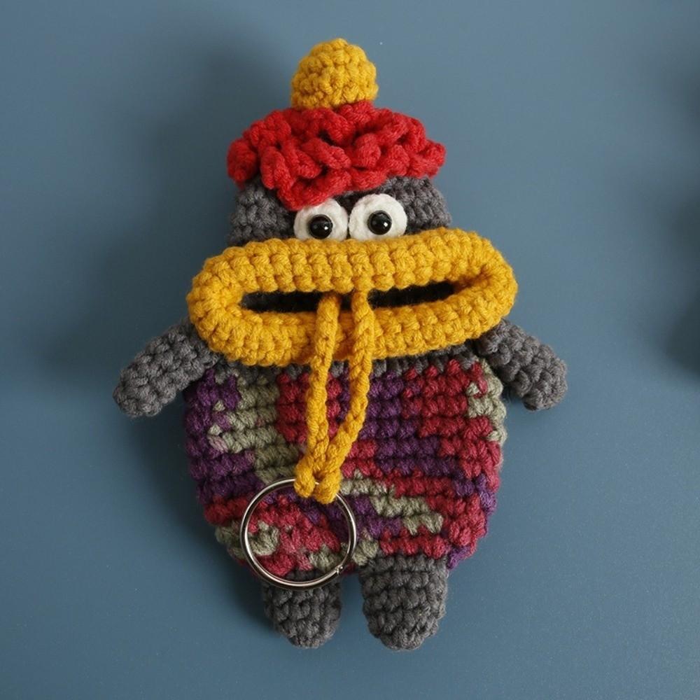 Hand Knitted Key Cover Pull Out Key Holder Handmade Craft Key Pouch Bag Accessory
