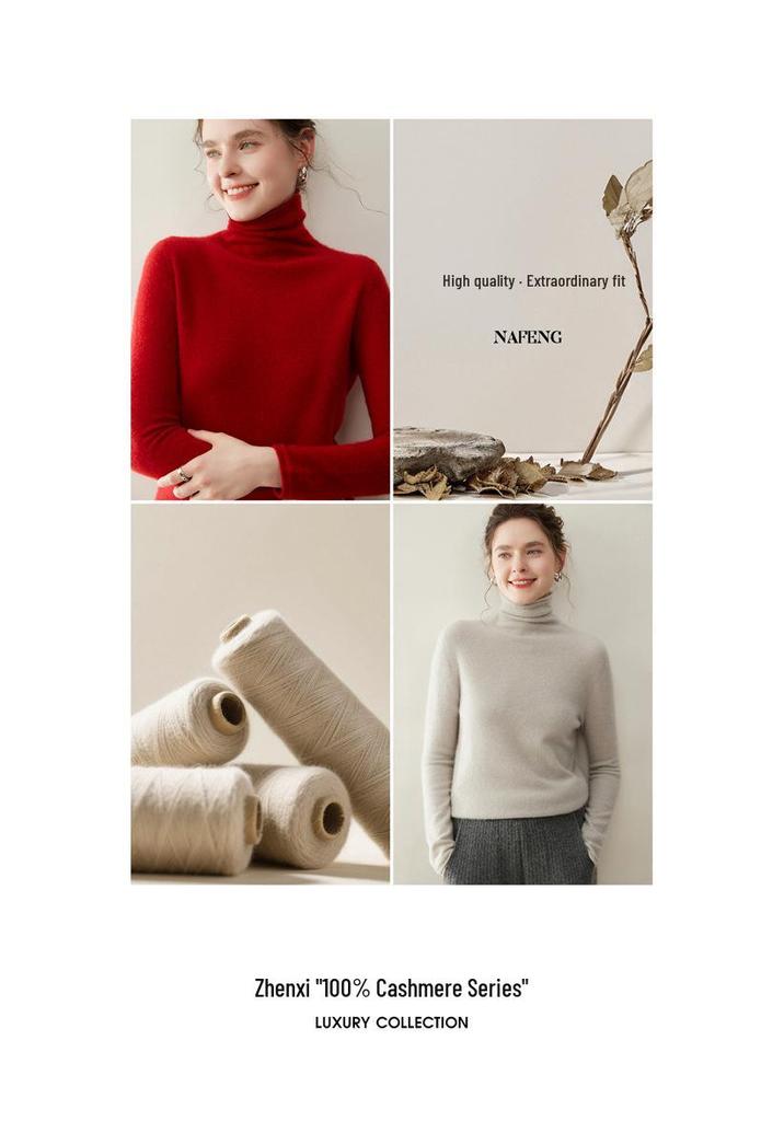 Women's Cashmere Sweater: Autumn/Winter Simple Versatile Pullover Base Layer