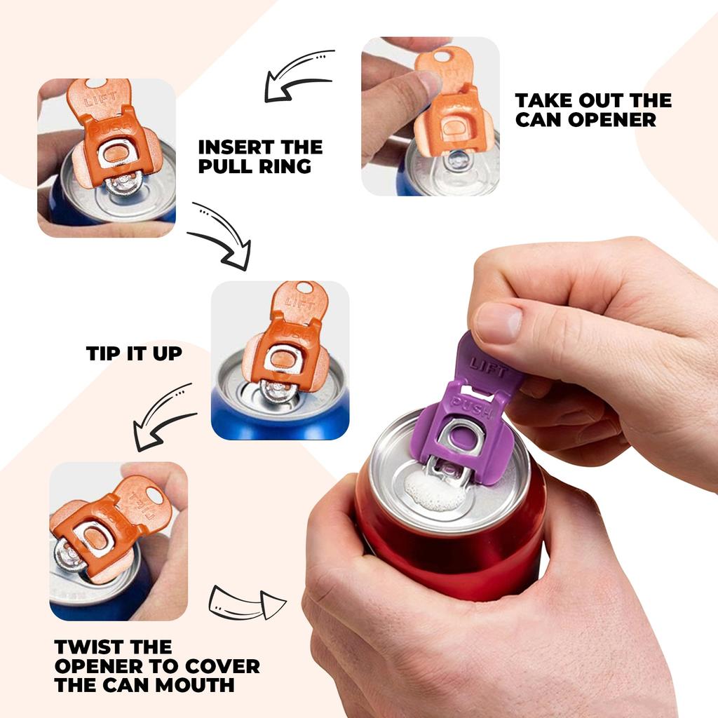 12 шт. Открыватель с легким язычком и защита для напитков, Полная крышка Открыватель с легким язычком, Инструмент для открывания банок, Цветные крышки-протекторы для банок с напитками Кола, Пиво