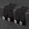 KINIVA Car Seat Headrest Storage Hooks, Set Of 2, Suede PU Leather, Double Hooks (Black)