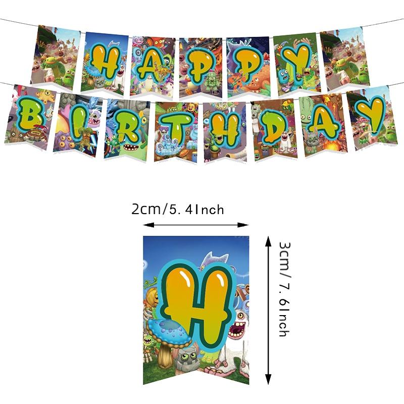 My Monster Singing Theme Birthday Banner Balloon Party Supplies Decorations Set
