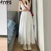 Women's Fashion Summer Spring Solid Color Print Sleeveless High Waist Casual Dresses
