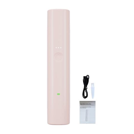 Женская электробритва с двумя головками, USB-перезаряжаемая, водонепроницаемая, портативная, для лица, тела, зоны бикини, рук, ног, эпилятор, бритва, триммер