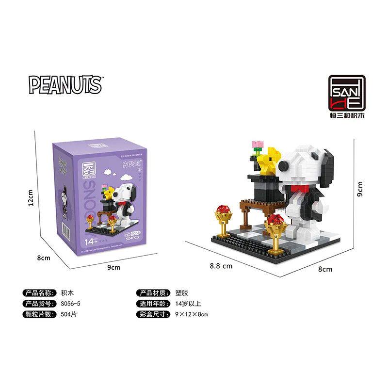 Snoopy Building Blocks Small Particles Micro-scene Assembly Model Toys Street Scene Decoration Collectible Children Holiday Gift