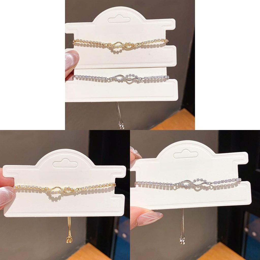 Zircon Cross Pendant Adjustable Bracelet With Geometric Design For Women
