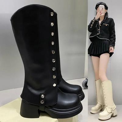 Женские сапоги Rivet Knight Boots с острым носком, высокие сапоги Chelsea, фирменные зимние новые сапоги на молнии для мотоциклистов, походные Mujer Zapatos