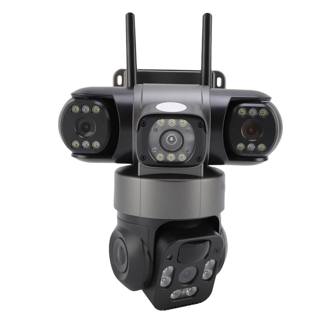 4G Triple Lens Solar Security Camera Motion Detection Voice Alerts 2 Way Talk Local Cloud Storage Outdoor Surveillance