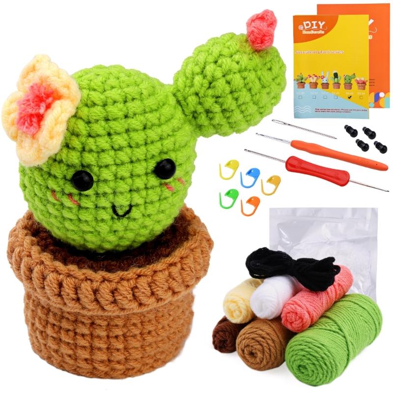 Beginners Crochet Kits DIY Crochet Starter Kits Including Crochet Hook, Yarn Balls, Needle, Instructions, Accessories