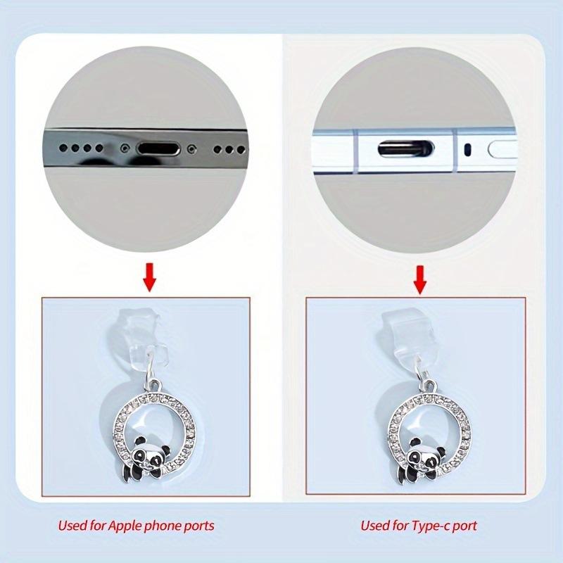 Милый кулон-заглушка от пыли для телефона в виде панды, подходит для iPhone, для Samsung, интерфейс Type-C, аксессуар-украшение